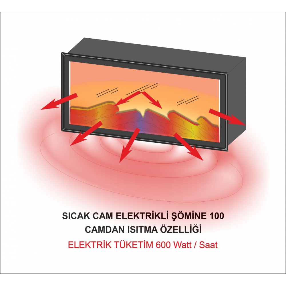 Elektrikli Plazma Şömine Sıcak Cam SC-100