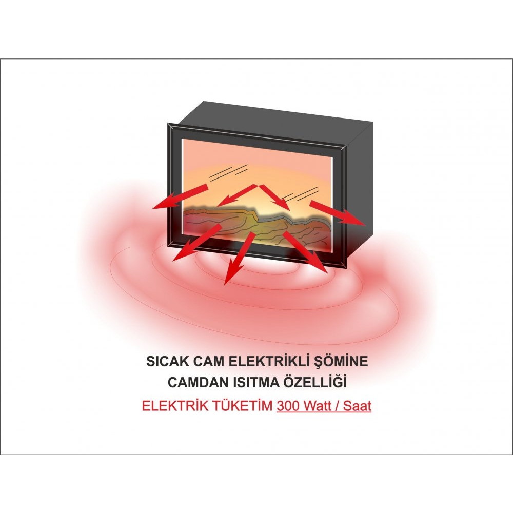  Elektrikli Plazma Şömine Sıcak Cam  SC-60